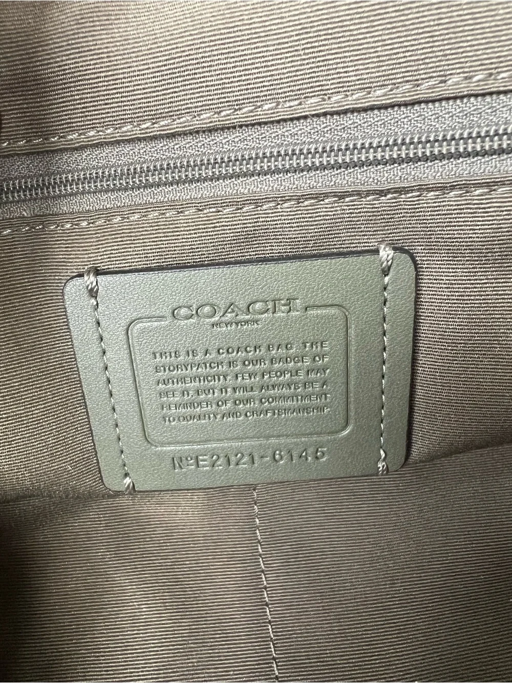 Coach Olive Green Pebbled Leather Backpack with Front Pockets Style 6145